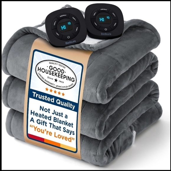 Bedsure Electric Blanket Queen Size - Dual Control (84x90 inches, Grey) - Picture 8 of 8